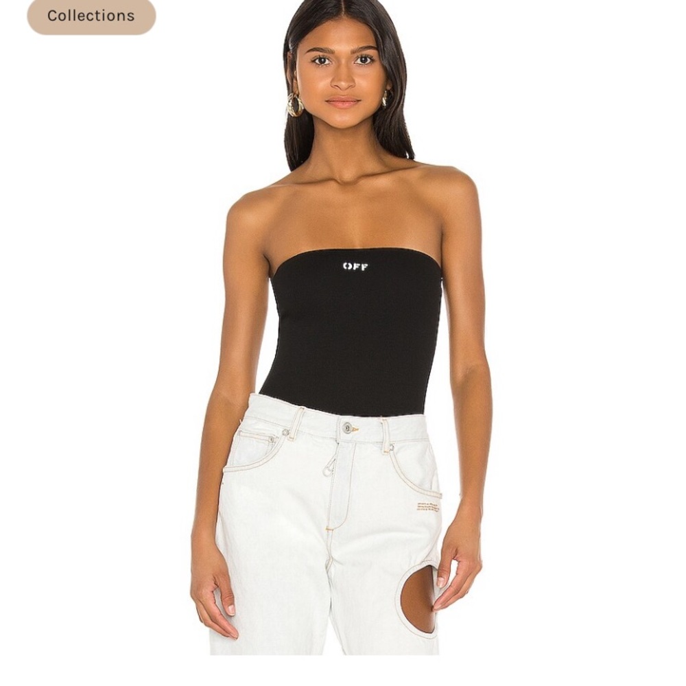 Off white strapless bodysuit